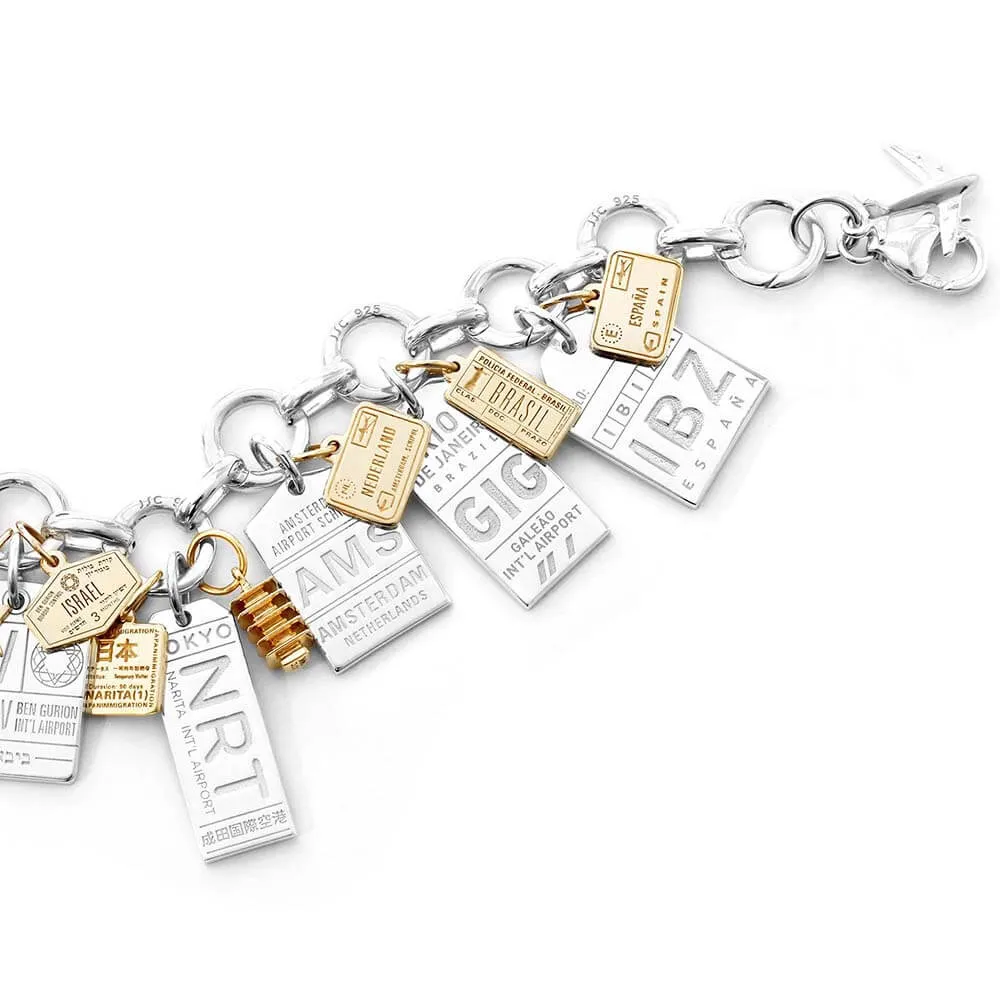 Tokyo Japan NRT Luggage Tag Charm Silver