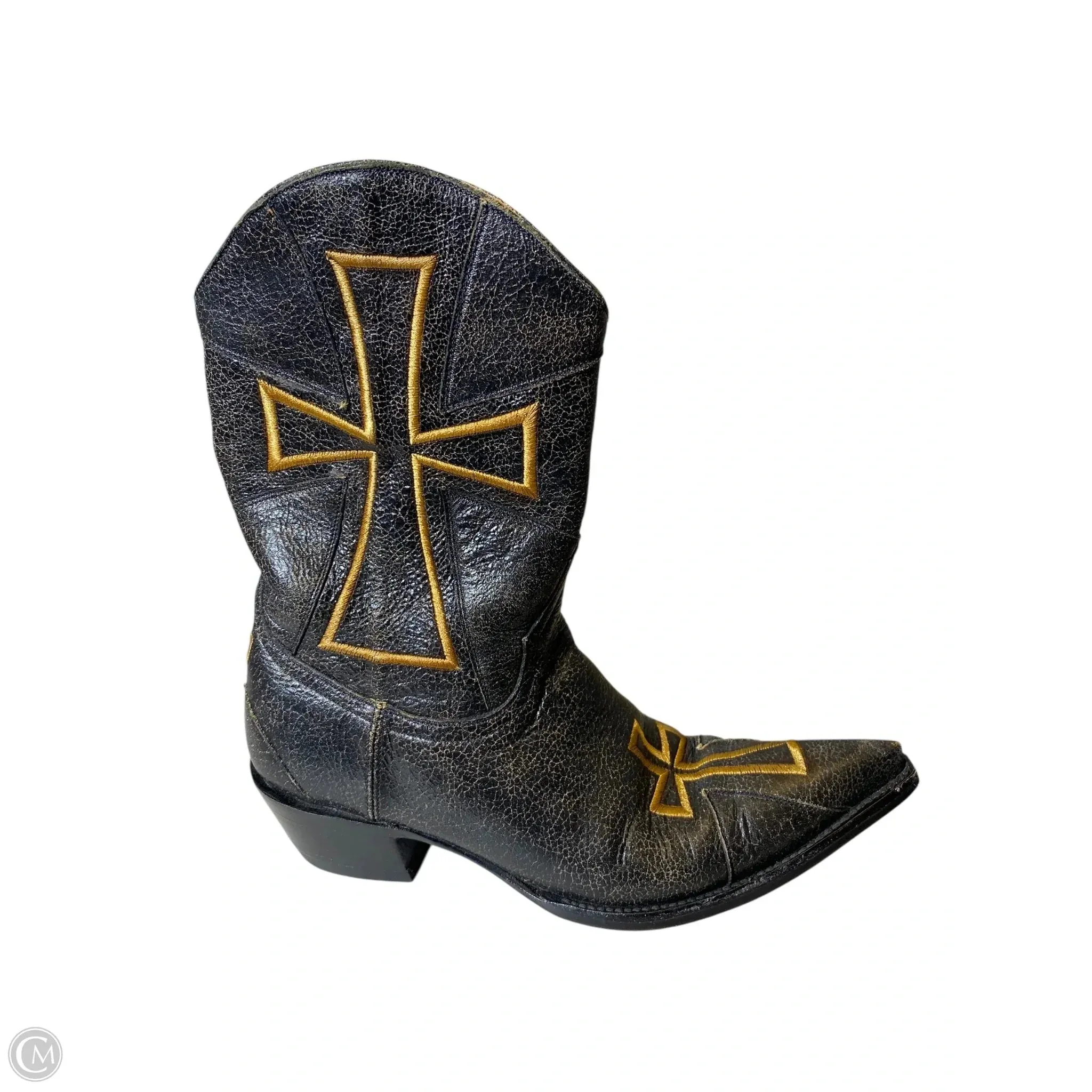 Boots Western By Old Gringo In Black & Gold, Size: 6.5 Comfort Cushion Casual Comfort