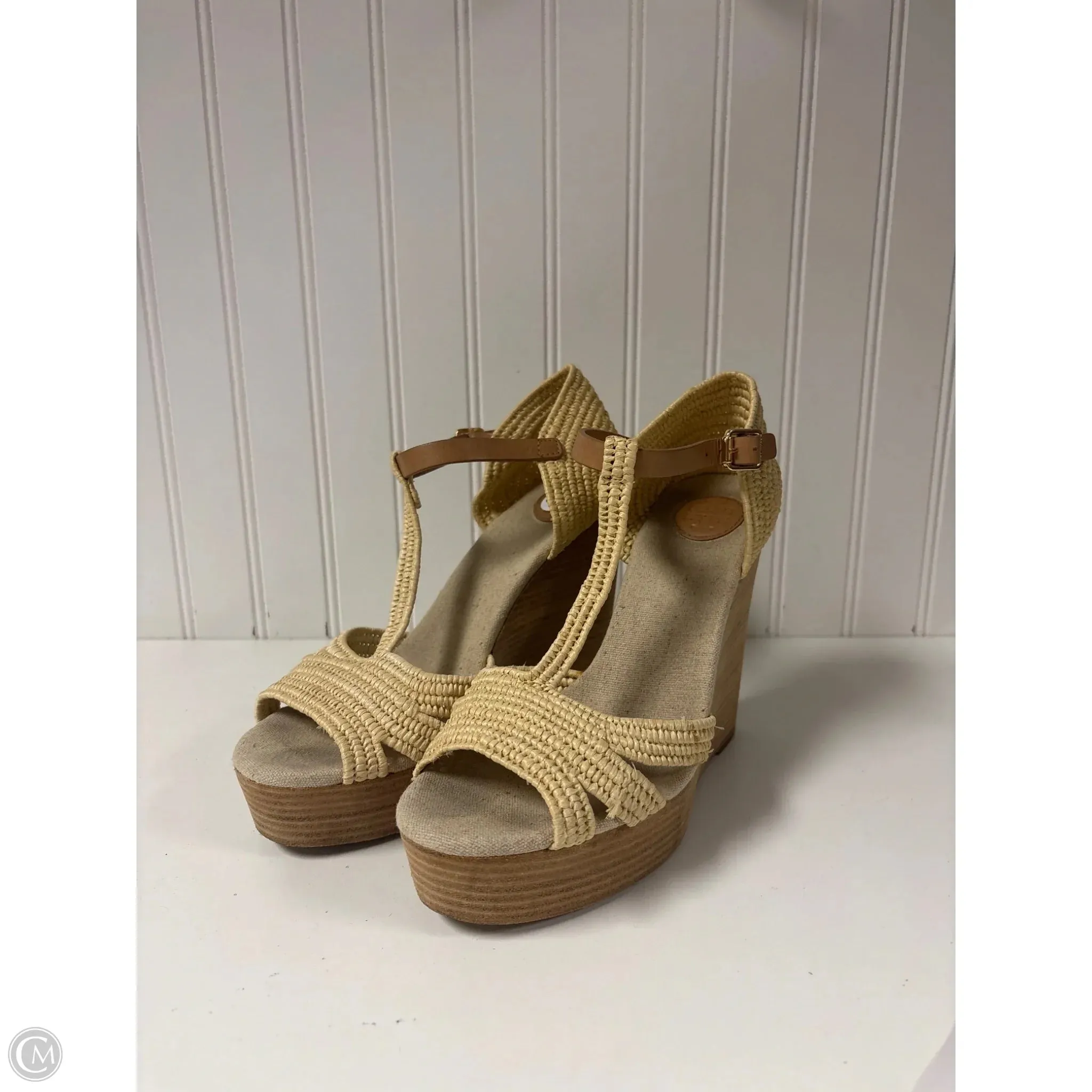 Pressure Relief Insoles London Cool Sandals Designer By Tory Burch In Beige, Size: 9.5