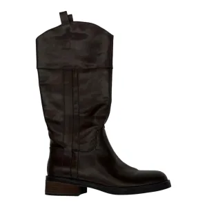 Secure Strap Open Toe Design BOOTS KNEE FLATS by CROWN VINTAGE In BROWN, Size: 9