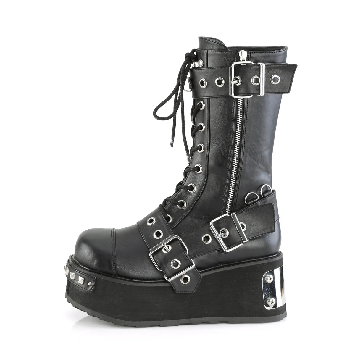 TRASHVILLE-250 DemoniaCult Black Vegan Leather Sexy Unisex Platform Shoes & Boots (Alternative Footwear)