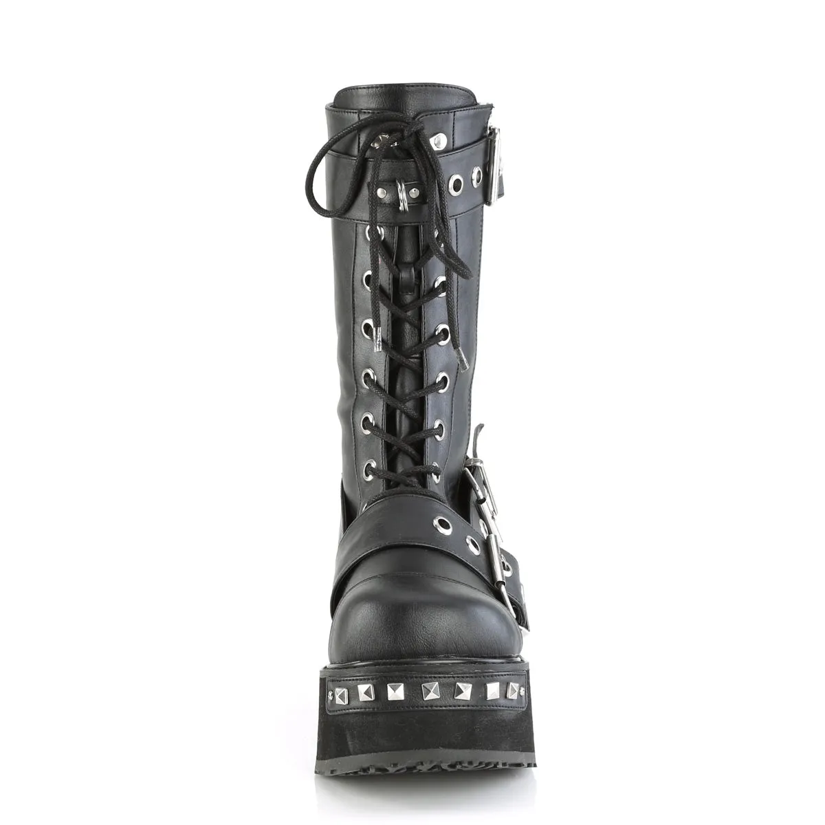 TRASHVILLE-250 DemoniaCult Black Vegan Leather Sexy Unisex Platform Shoes & Boots (Alternative Footwear)