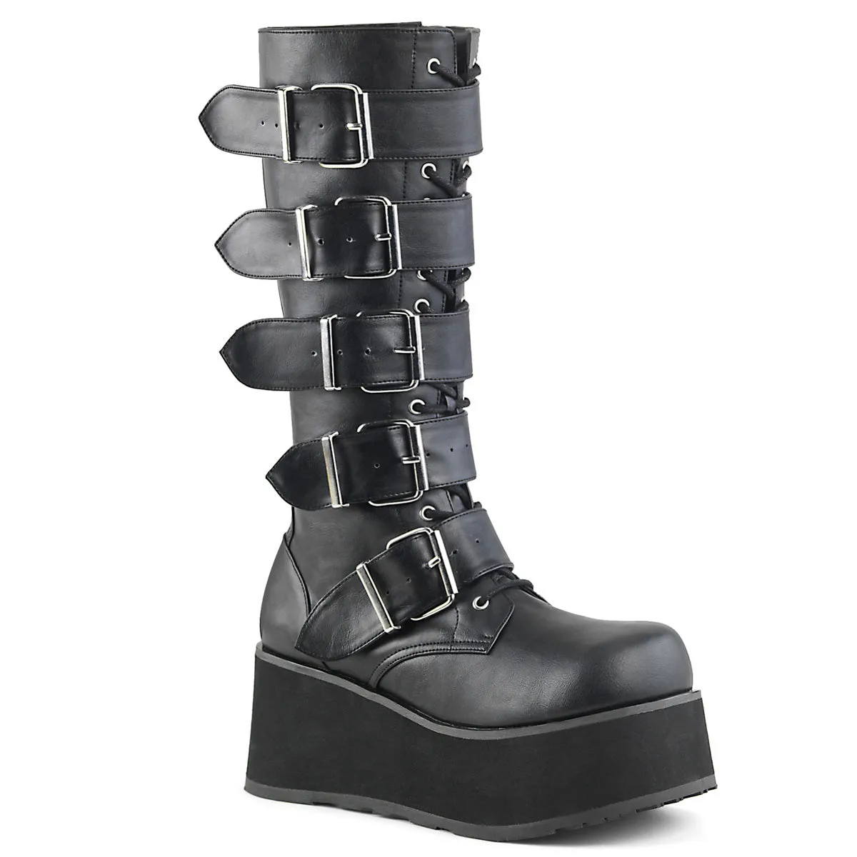 TRASHVILLE-518 DemoniaCult Black Vegan Leather Sexy Unisex Platform Shoes & Boots (Alternative Footwear)