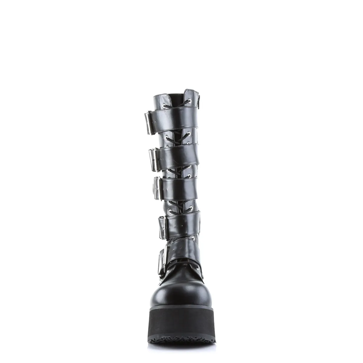 TRASHVILLE-518 DemoniaCult Black Vegan Leather Sexy Unisex Platform Shoes & Boots (Alternative Footwear)