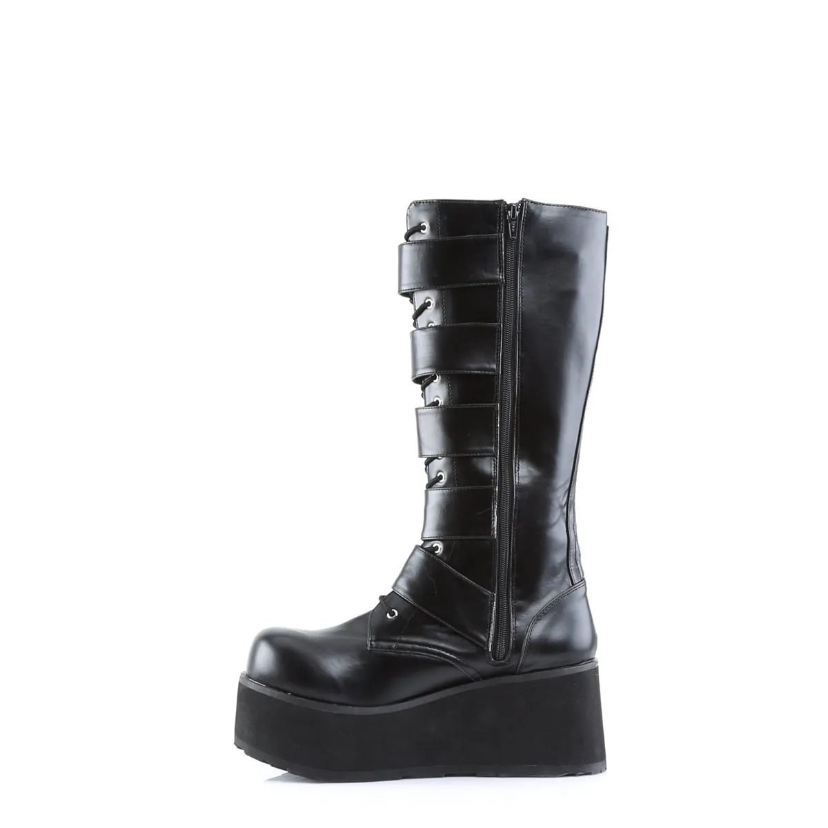 TRASHVILLE-518 DemoniaCult Black Vegan Leather Sexy Unisex Platform Shoes & Boots (Alternative Footwear)