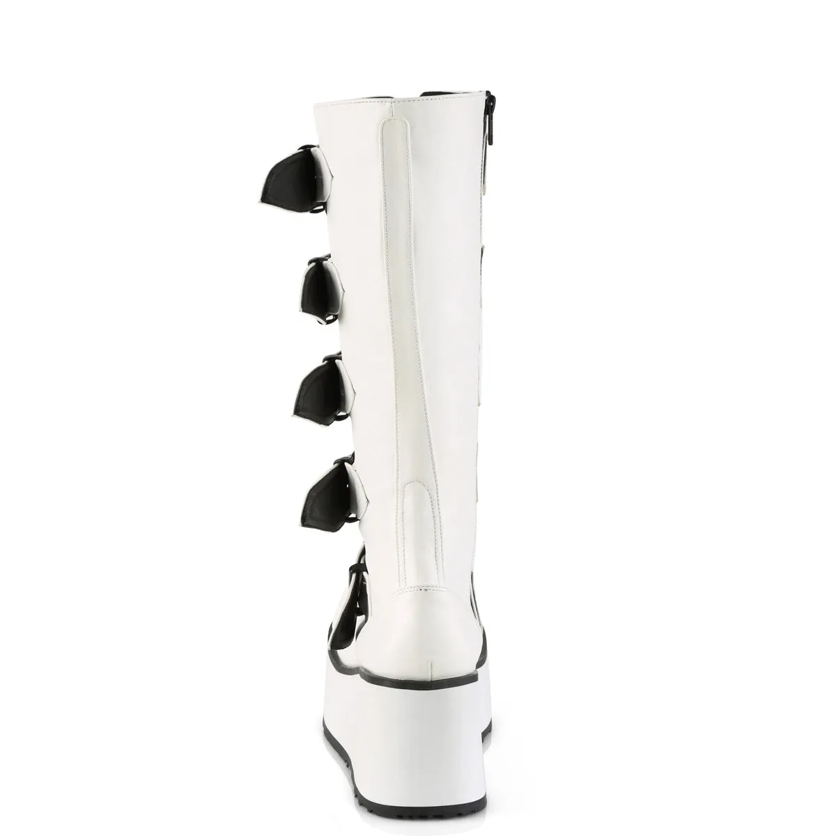 TRASHVILLE-518 DemoniaCult White Vegan Leather Sexy Unisex Platform Shoes & Boots (Alternative Footwear)