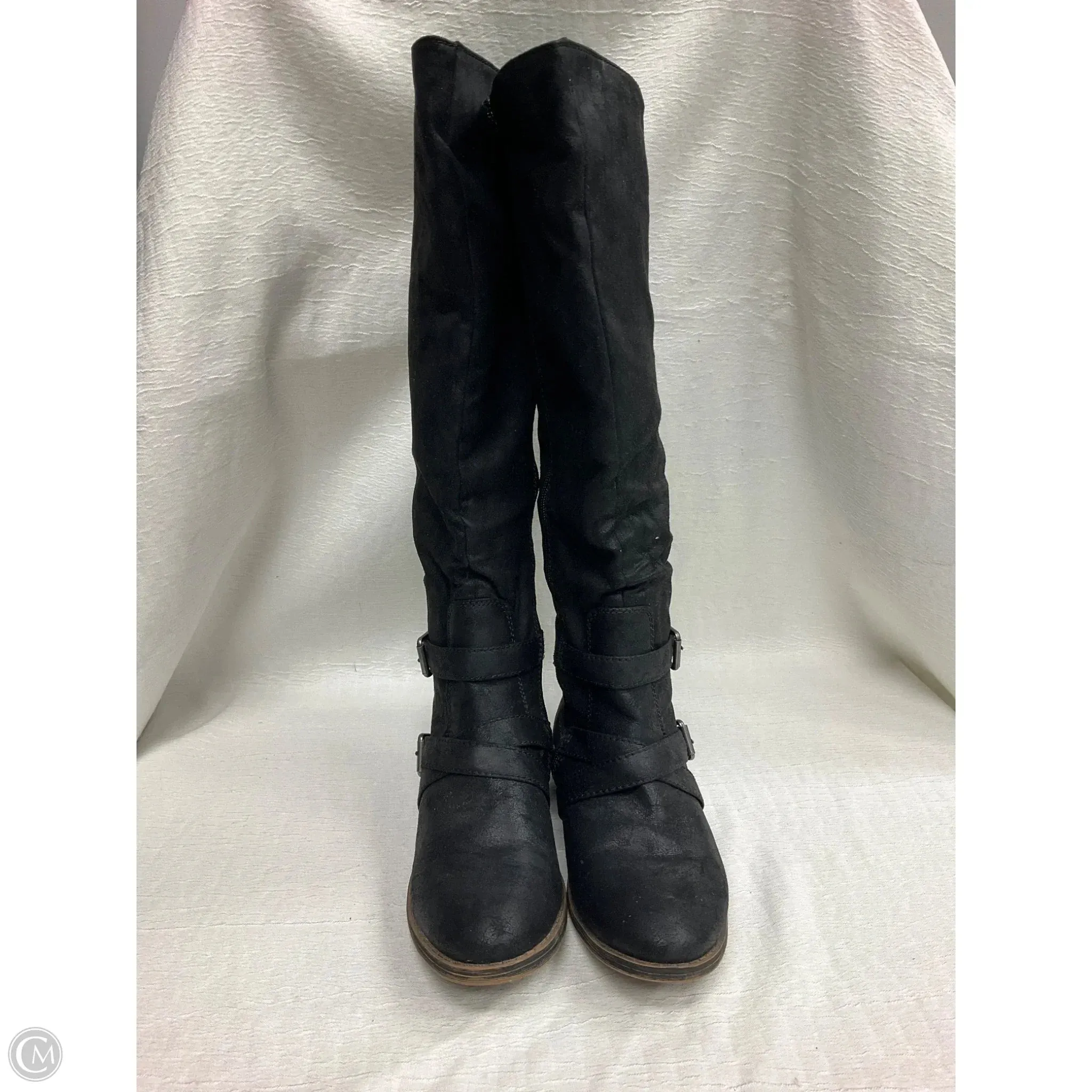 Trendy Vibe Tough Boots Knee Flats By Sugar In Black, Size: 8.5