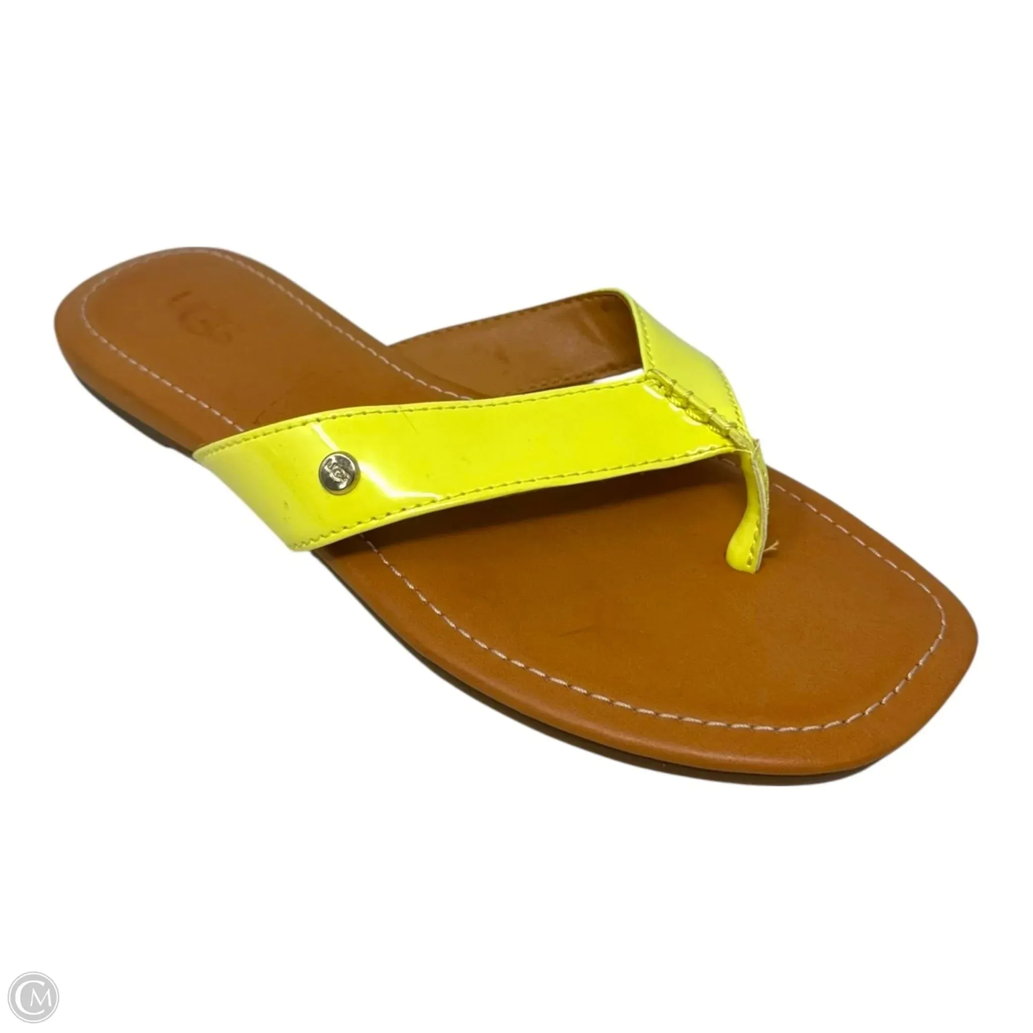 Tuolumne Flip Flop Sandals Designer By Ugg In Yellow, Size: 7 Star Shine Anti Odor