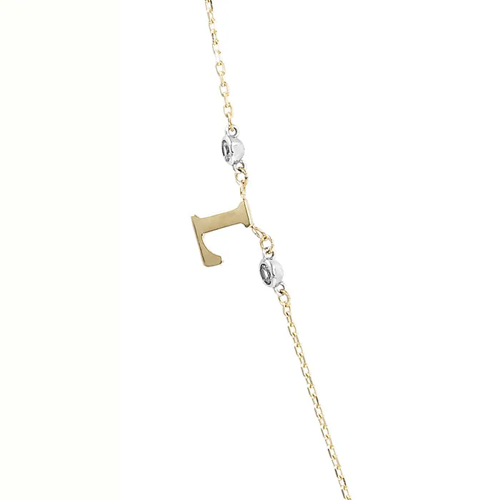 Two Tone White Stone 'Love' Necklace