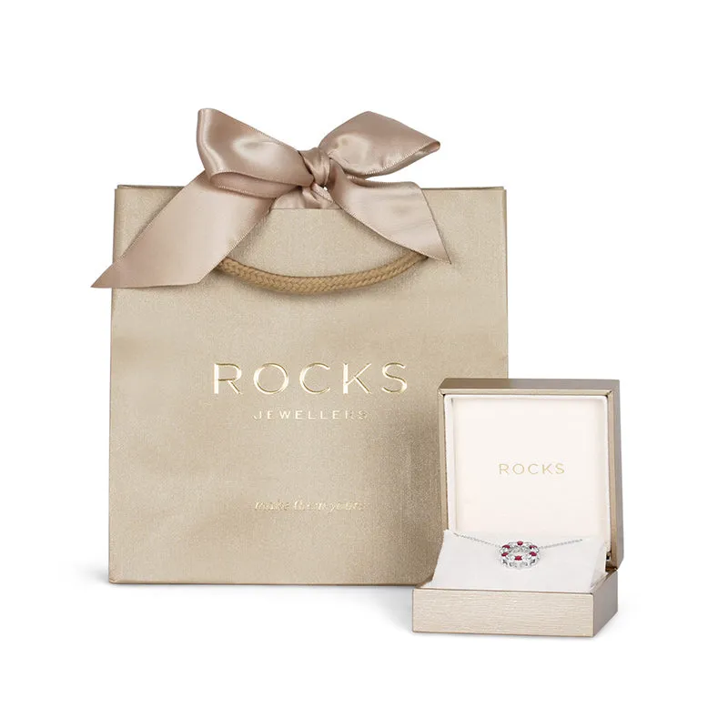 Two Tone White Stone 'Love' Necklace