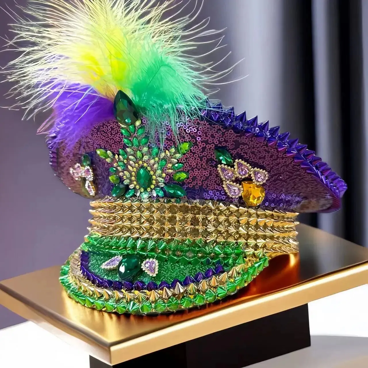 Unisex Mardi Gras Rhinestone Hat