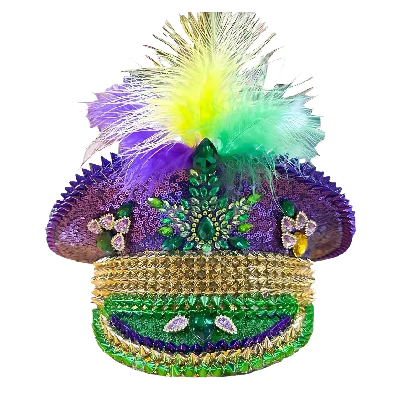 Unisex Mardi Gras Rhinestone Hat
