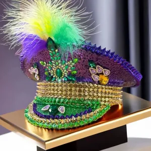 Unisex Mardi Gras Rhinestone Hat