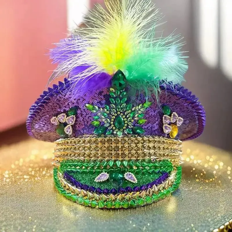 Unisex Mardi Gras Rhinestone Hat