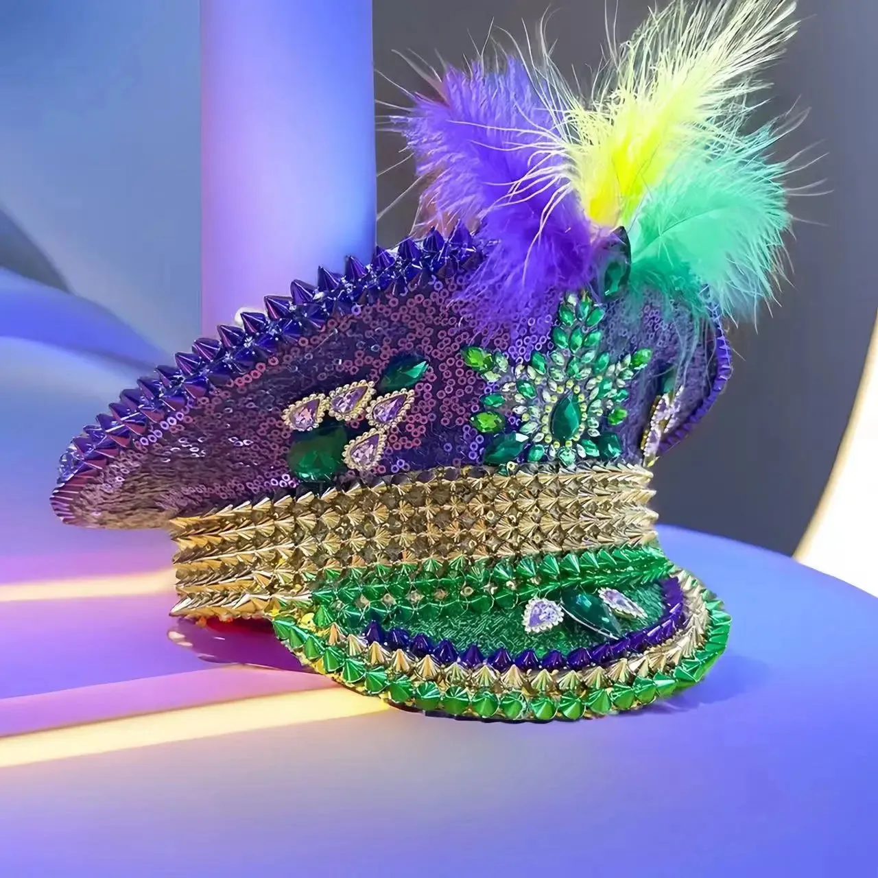 Unisex Mardi Gras Rhinestone Hat