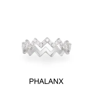Up And Down Phalanx Ring - White Silver