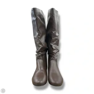 Fashion Statement Boots Knee Heels By Clothes Mentor In Brown, Size: 11