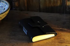 Vachetta Italian Leather Handmade Snap-Close Journal - Onyx