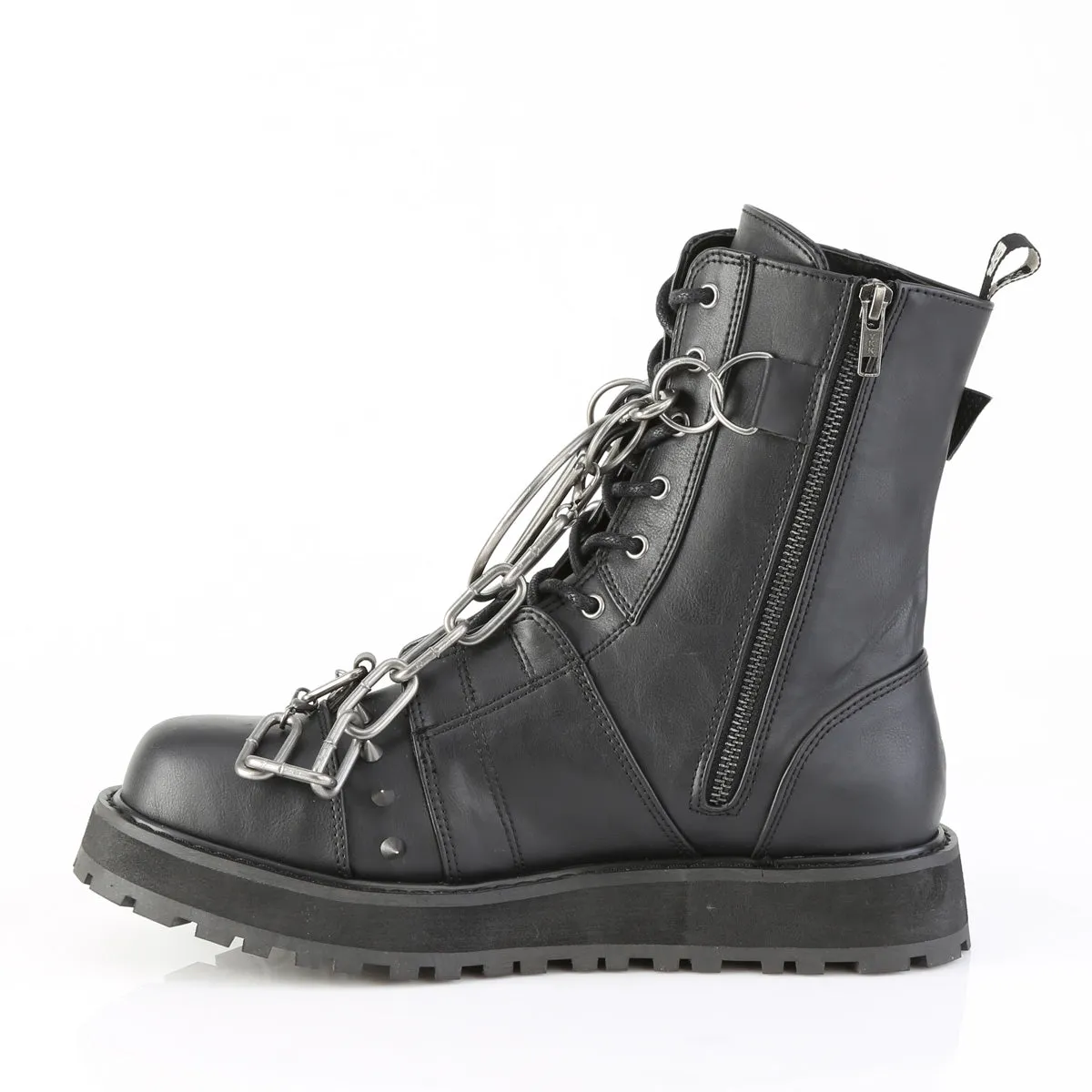 VALOR-204 DemoniaCult Black Vegan Leather Sexy Unisex Platform Shoes & Boots (Alternative Footwear)