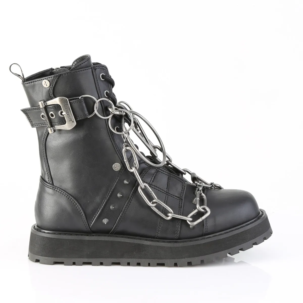 VALOR-204 DemoniaCult Black Vegan Leather Sexy Unisex Platform Shoes & Boots (Alternative Footwear)