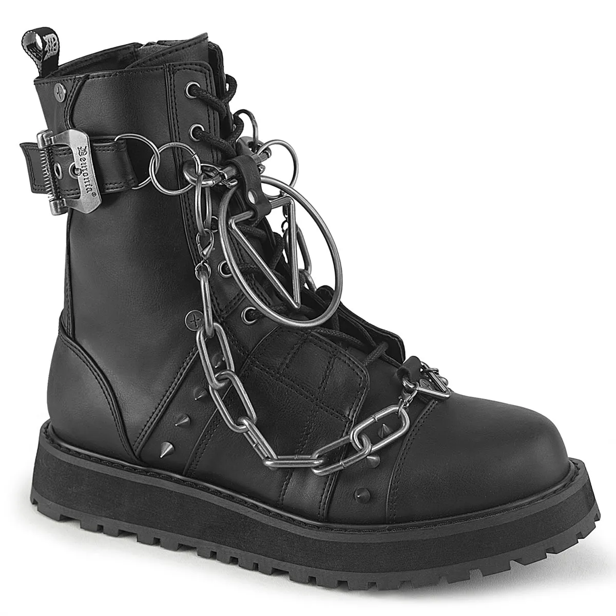 VALOR-204 DemoniaCult Black Vegan Leather Sexy Unisex Platform Shoes & Boots (Alternative Footwear)