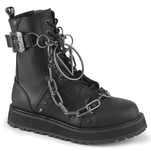 VALOR-204 DemoniaCult Black Vegan Leather Sexy Unisex Platform Shoes & Boots (Alternative Footwear)