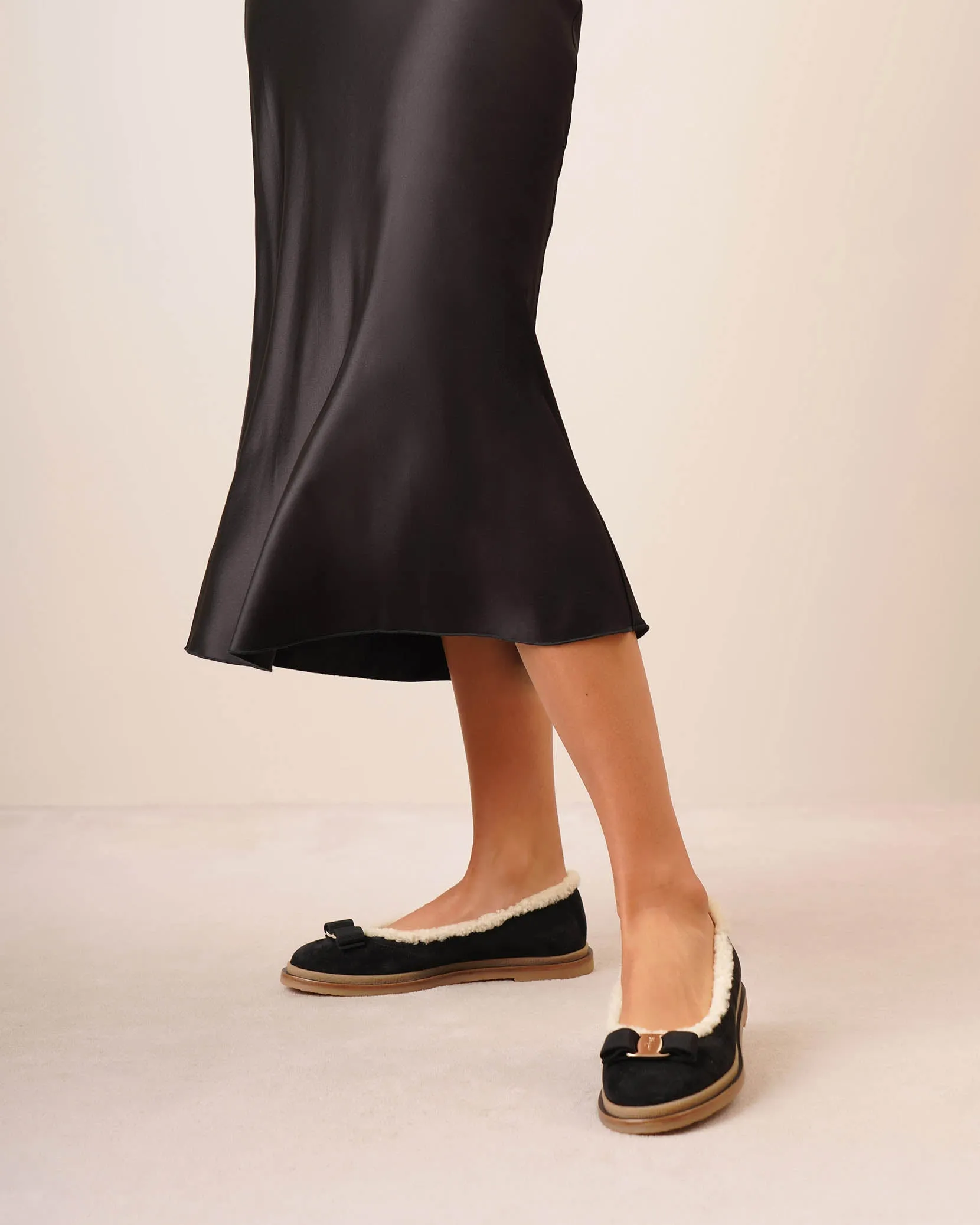 Varina winter black ballet flats