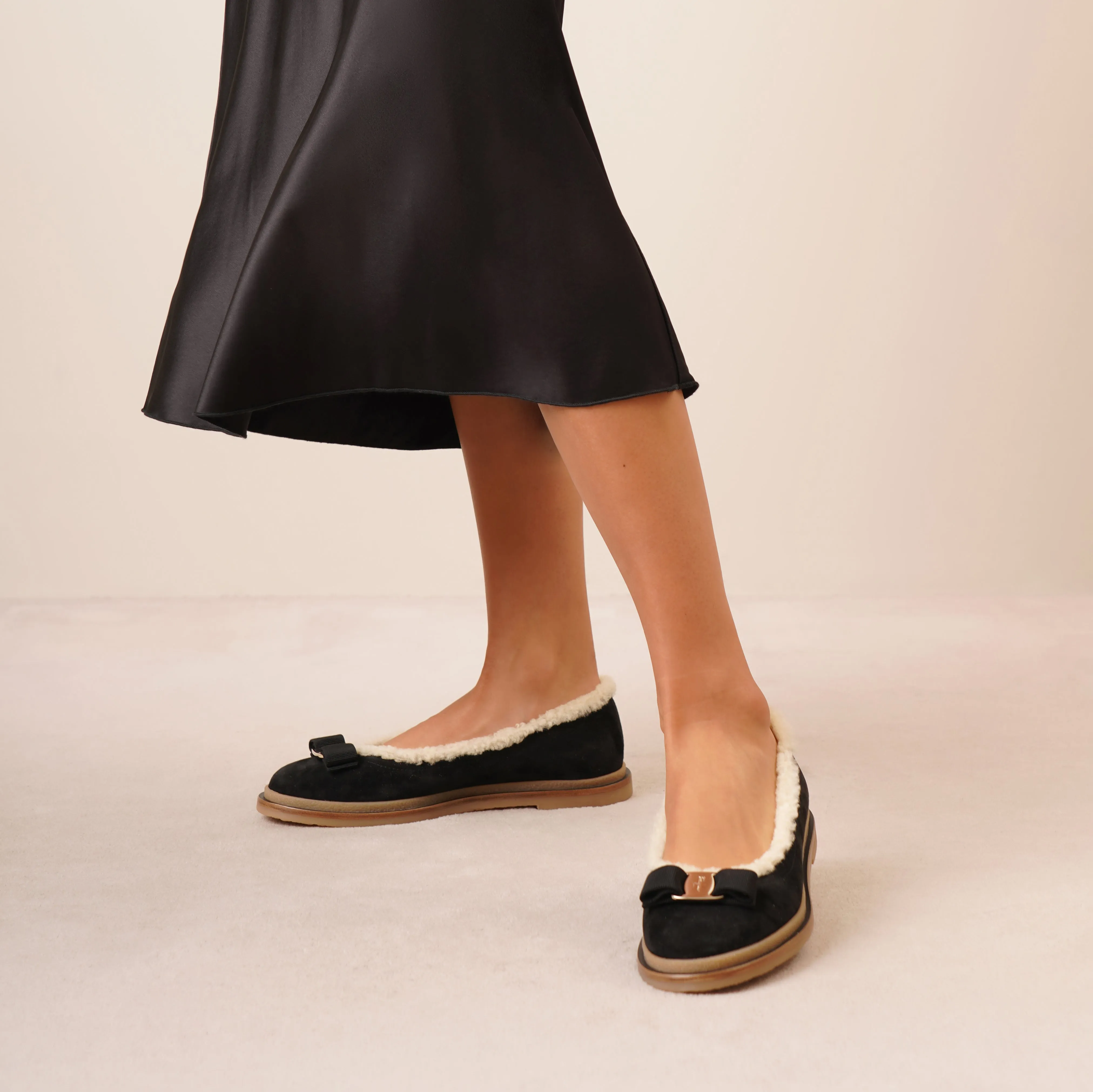 Varina winter black ballet flats