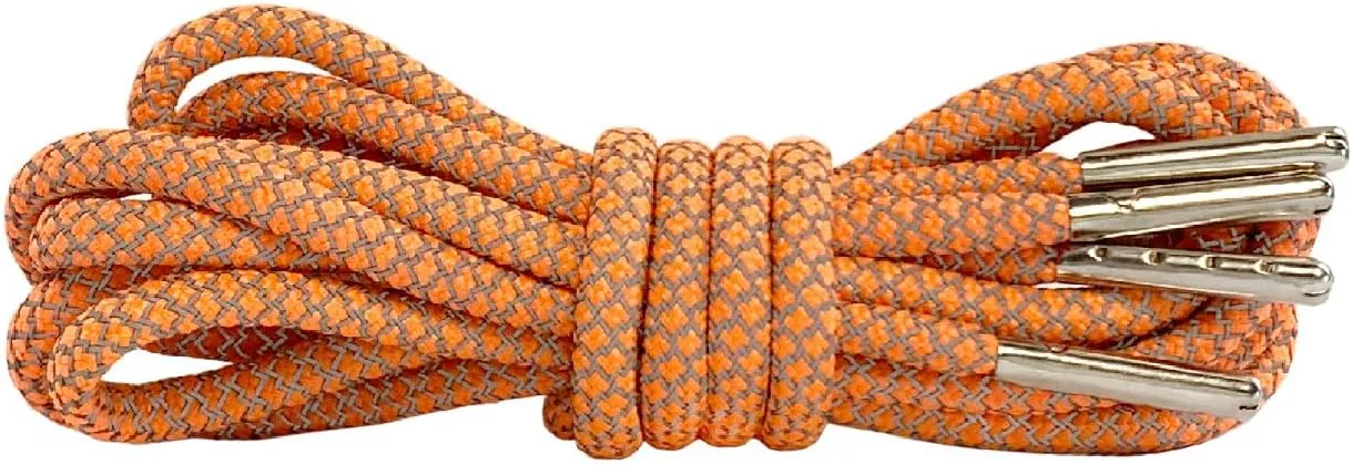 VASGO Iron Head Round Shoe Laces Reflective for Sneakers 10 Different Lengths 12 Colors