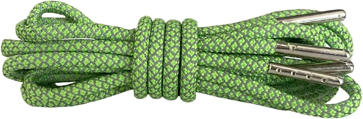 VASGO Iron Head Round Shoe Laces Reflective for Sneakers 10 Different Lengths 12 Colors