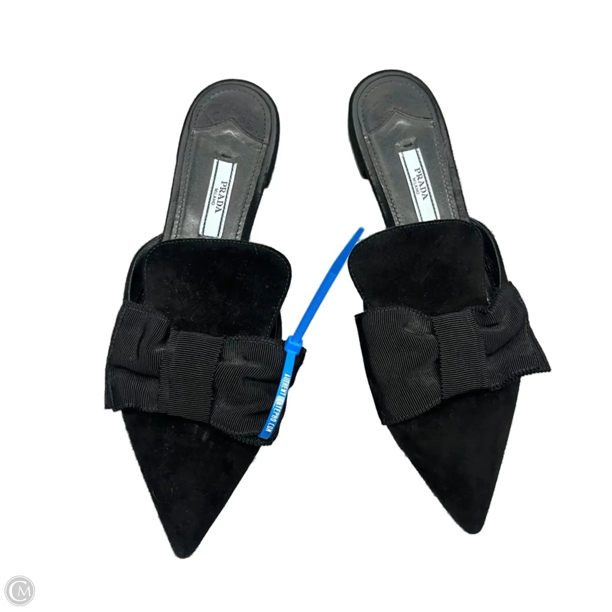 Shoes Luxury Designer By Prada In Black, Size: 7 Stability Heel Counter