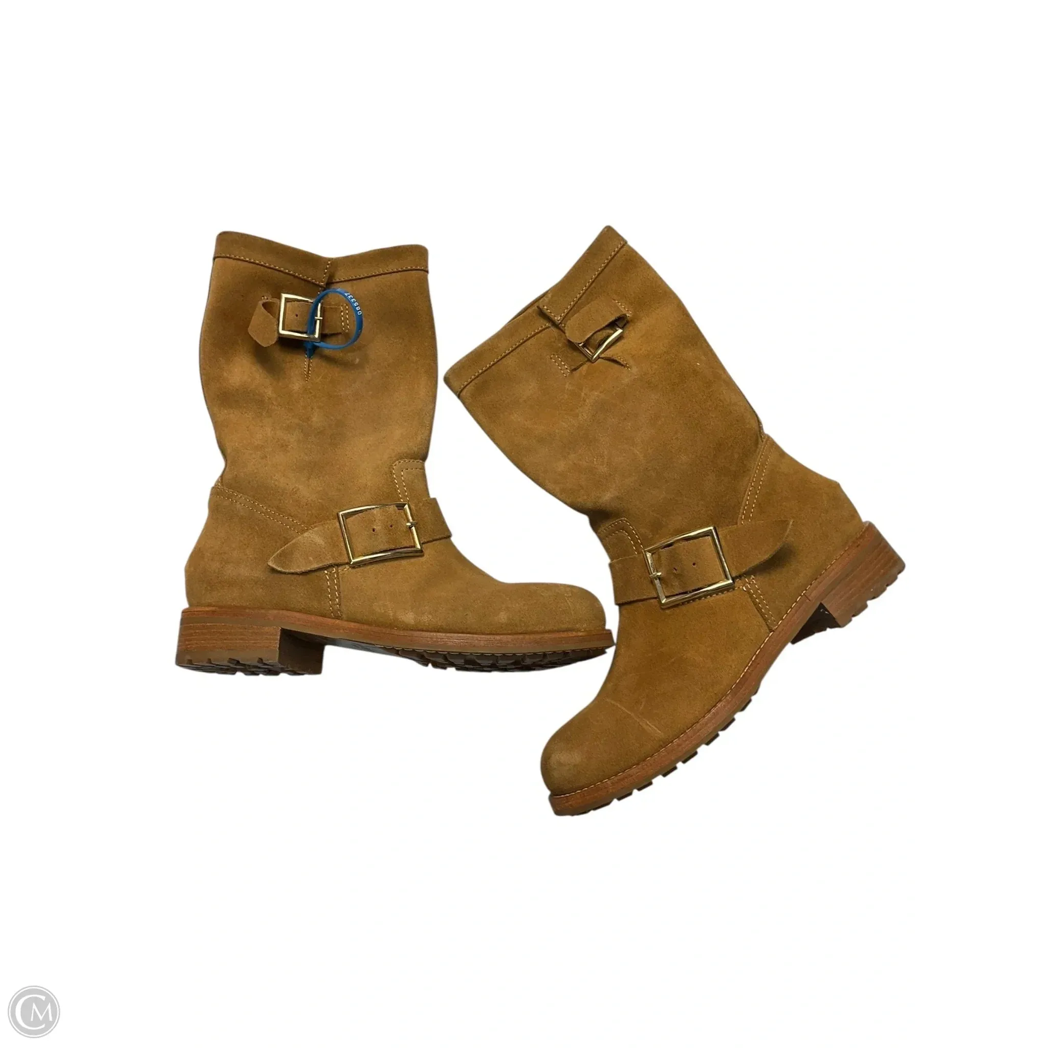 Supportive Boots Luxury Designer By Jimmy Choo In Tan, Size: 6