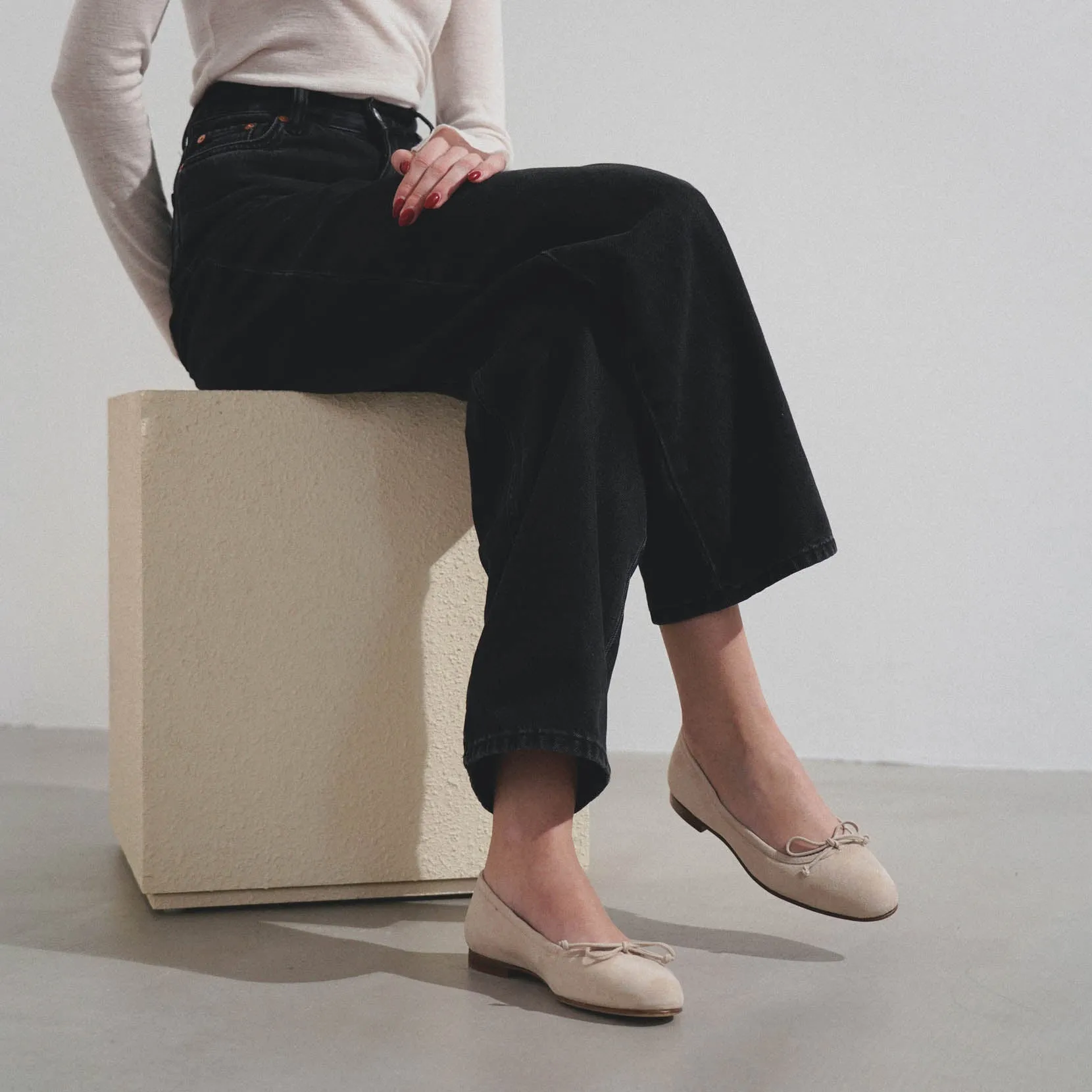 Veralli beige suede ballet flats