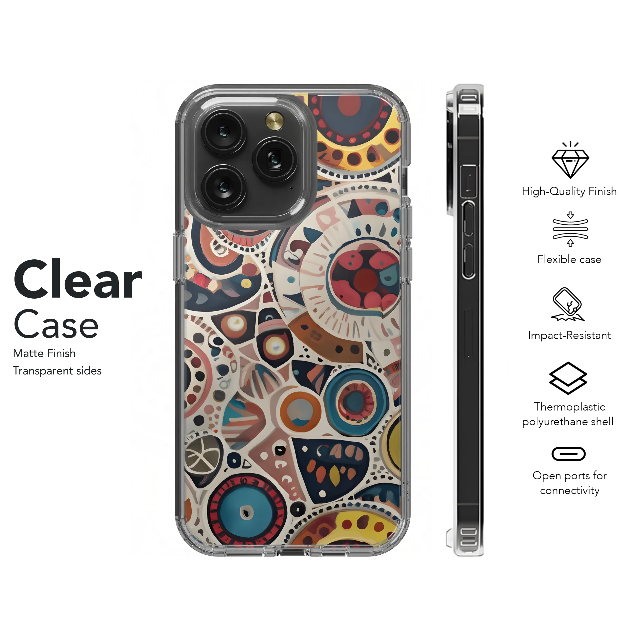 Vibrant Geometric with Animal Skin Textures Phone Case iPhone Samsung Cover Pixel 2926