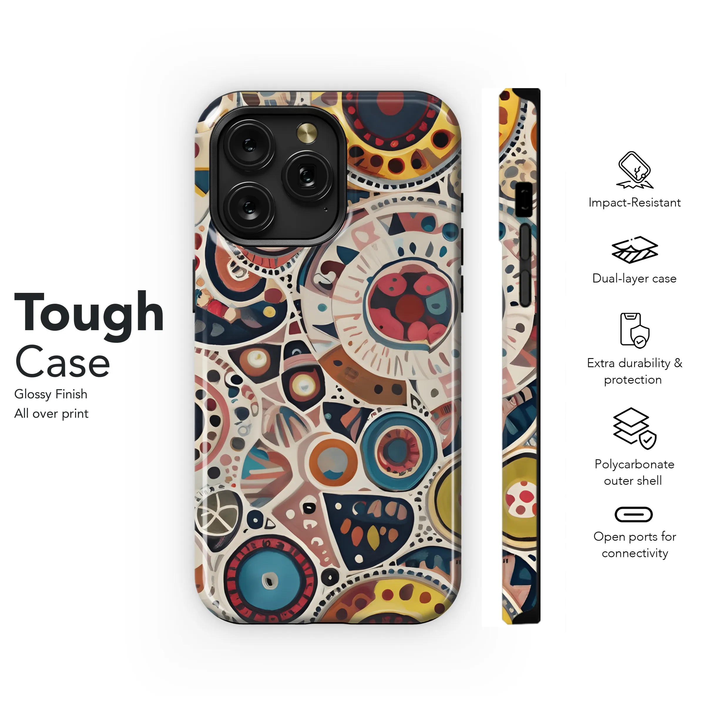Vibrant Geometric with Animal Skin Textures Phone Case iPhone Samsung Cover Pixel 2926
