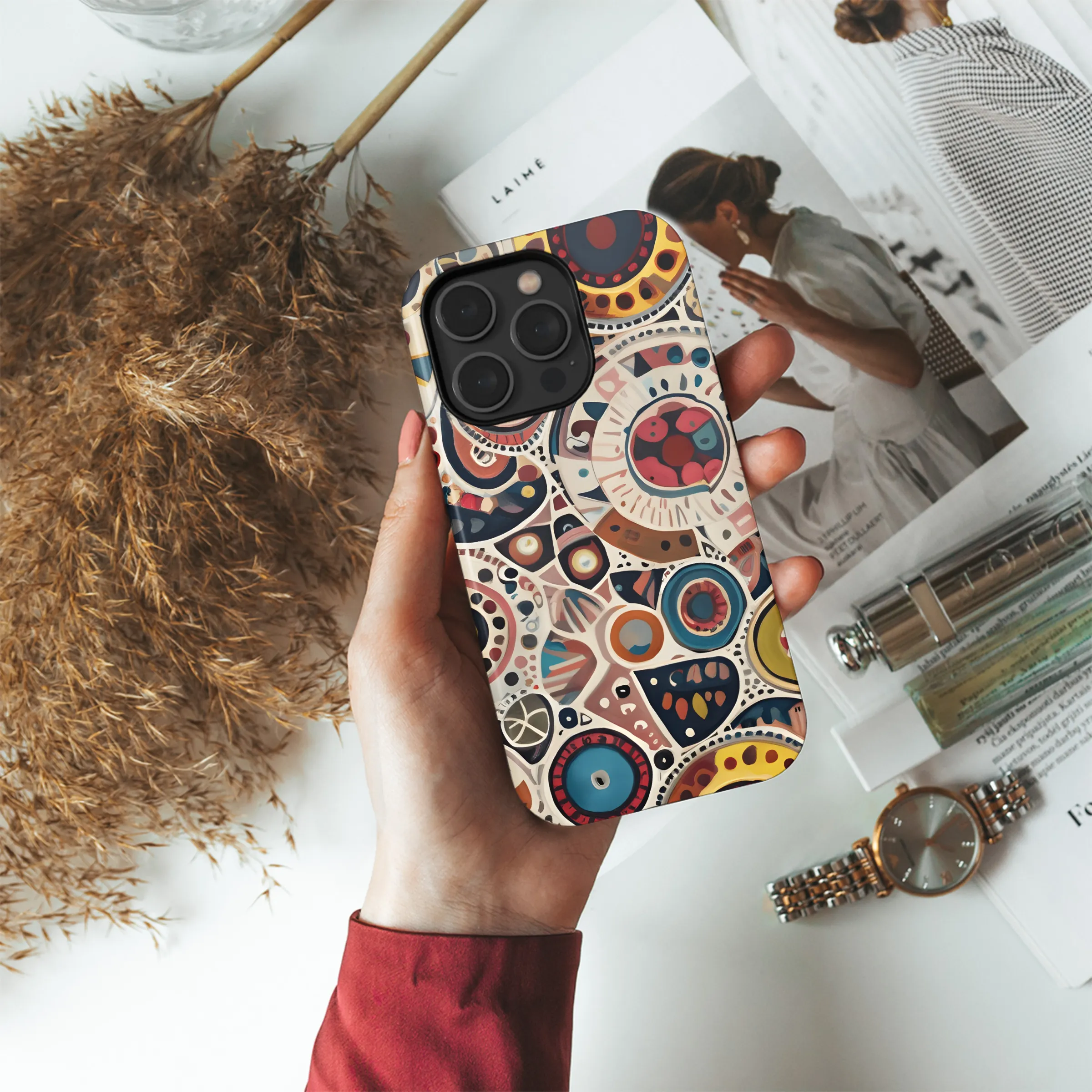 Vibrant Geometric with Animal Skin Textures Phone Case iPhone Samsung Cover Pixel 2926
