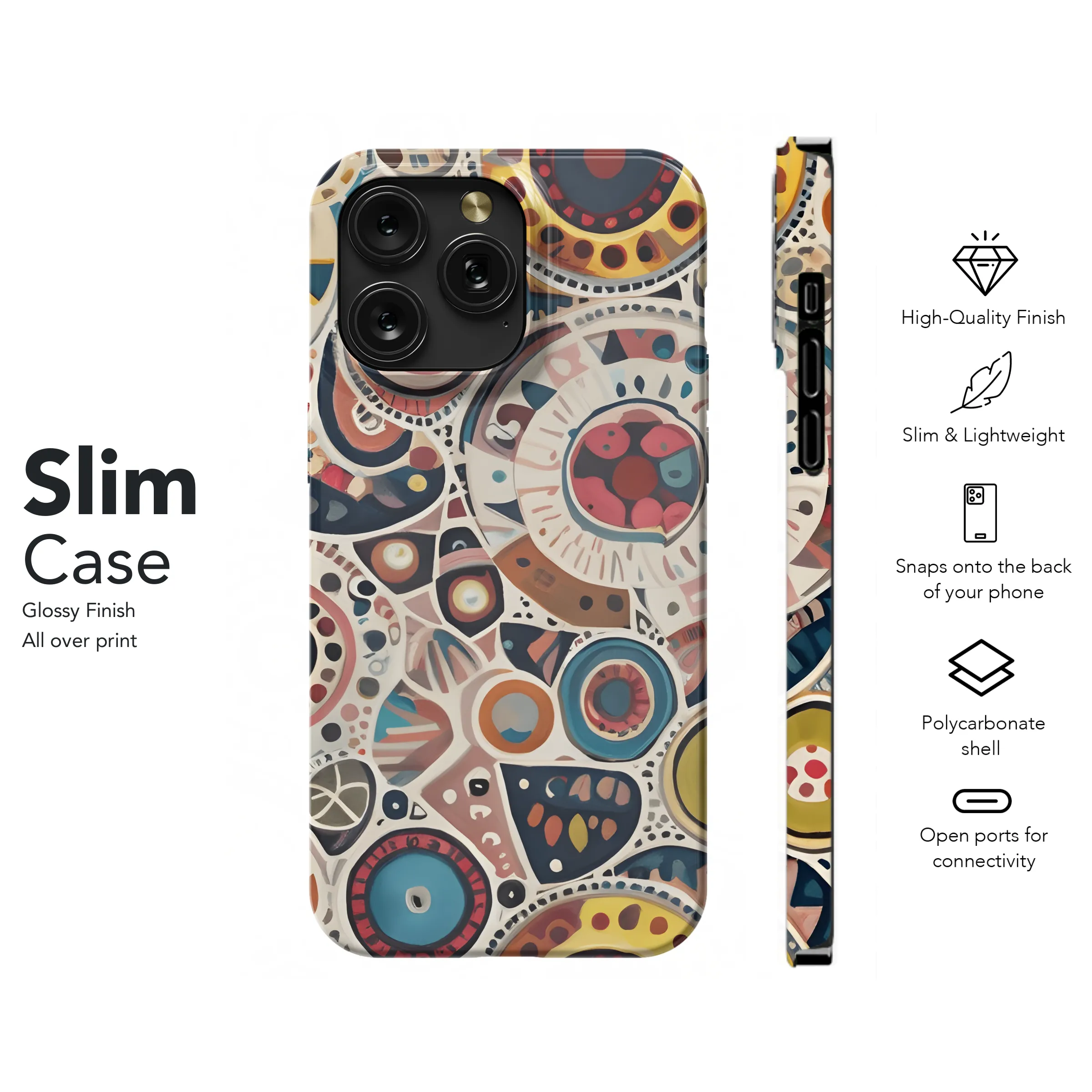 Vibrant Geometric with Animal Skin Textures Phone Case iPhone Samsung Cover Pixel 2926