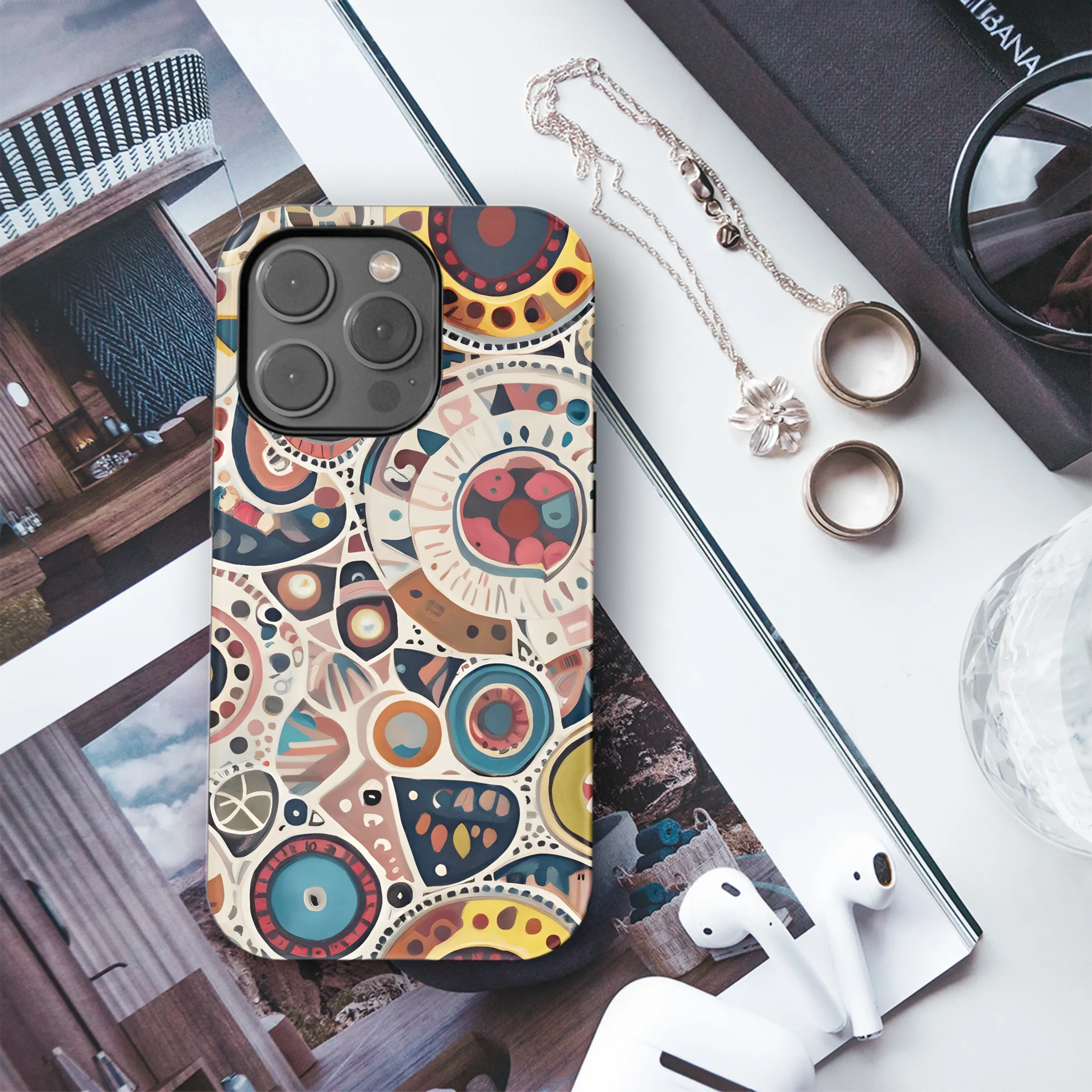 Vibrant Geometric with Animal Skin Textures Phone Case iPhone Samsung Cover Pixel 2926