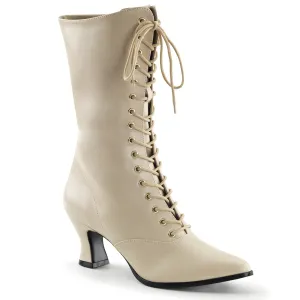 VICTORIAN-120 Funtasma Cream Fancy Dress Women's Boots (Fantasy Footwear)