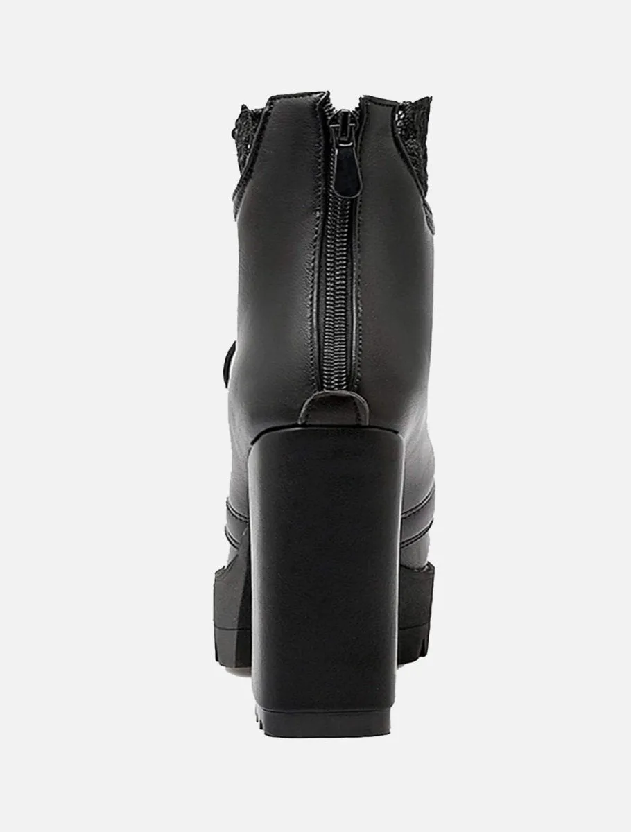 Victorian Lace Up Heels, Platform Heel Boots
