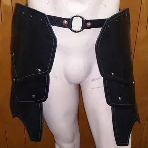 Viking Warrior Leather Leg Armor Ring Belt