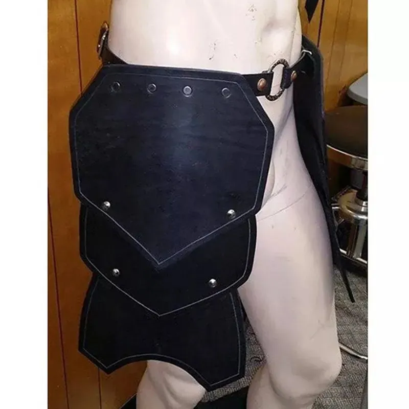 Viking Warrior Leather Leg Armor Ring Belt