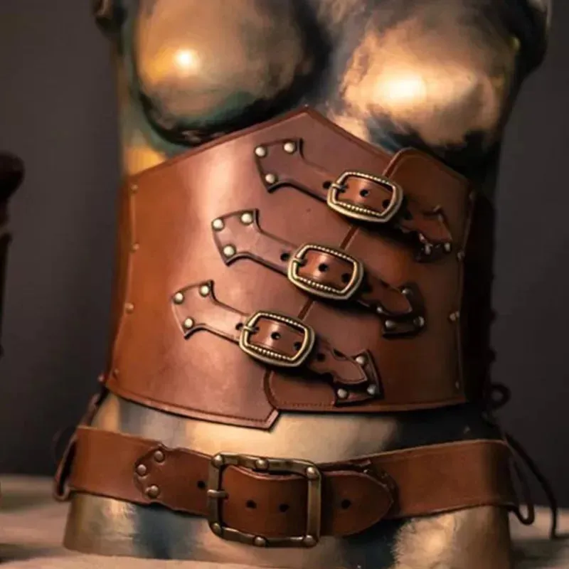 Viking Women PU Leather Buckled Waist Cinch Belt