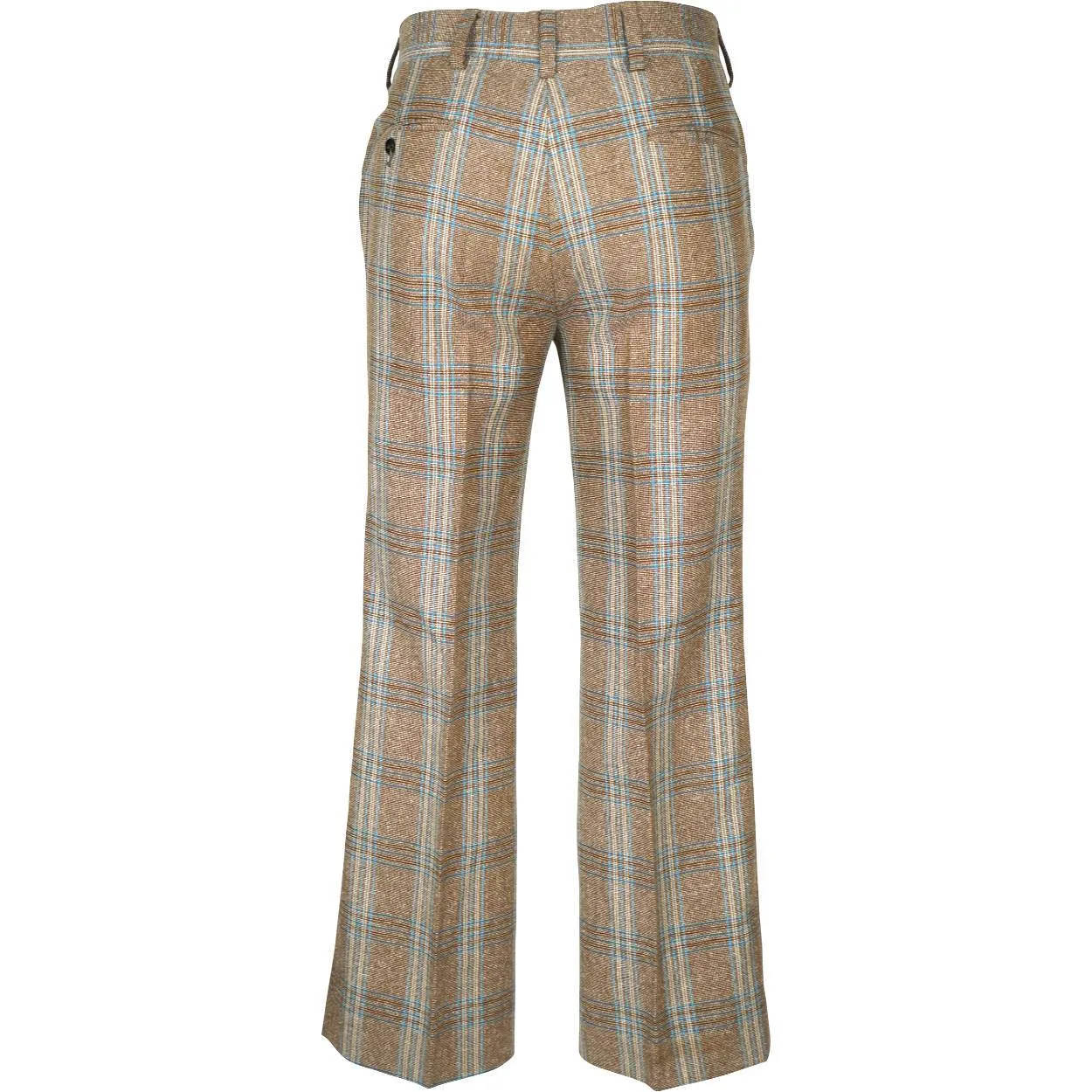 Vintage 1970s Mens Suit Checked Wool Silk Blend Disco Era Size S M