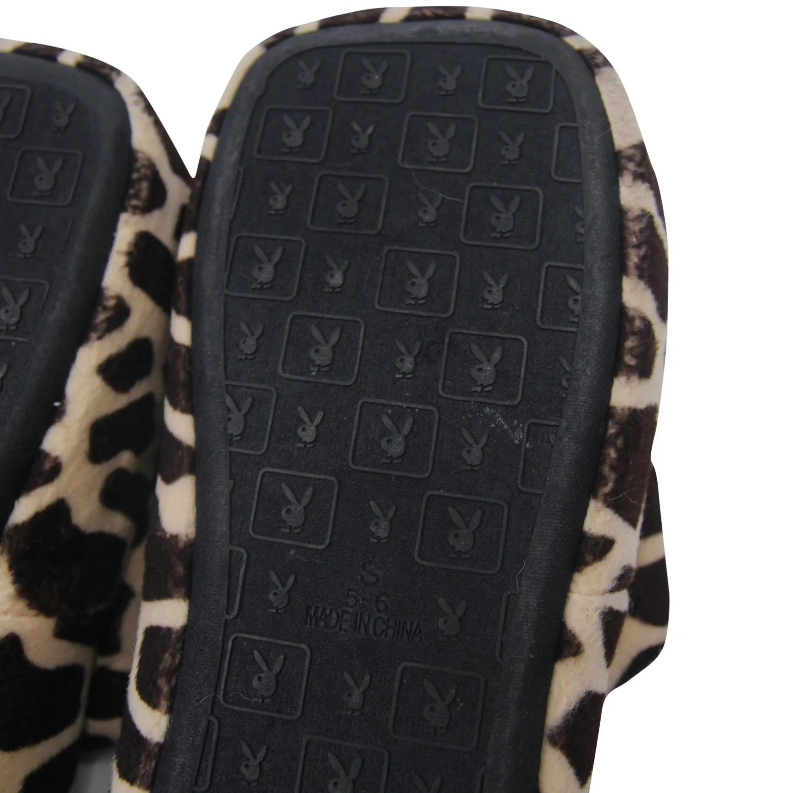 Vintage Y2k Playboy Bunny Platform Cheetah Print Slippers - W5.5