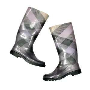 Boots Luxury Designer By Burberry In Black & Purple, Size: 6.5 Japan Neat Breathable mesh design