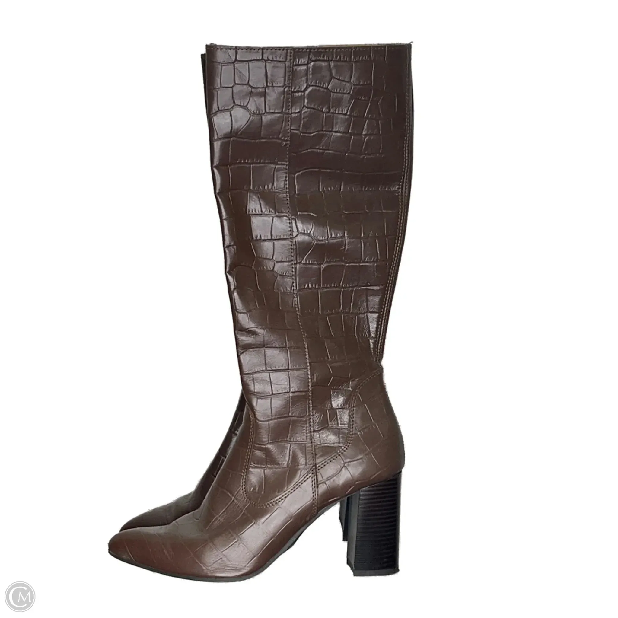 Winter Walk High Shaft Boots Knee Heels By Nasty Gal In Brown, Size: 10