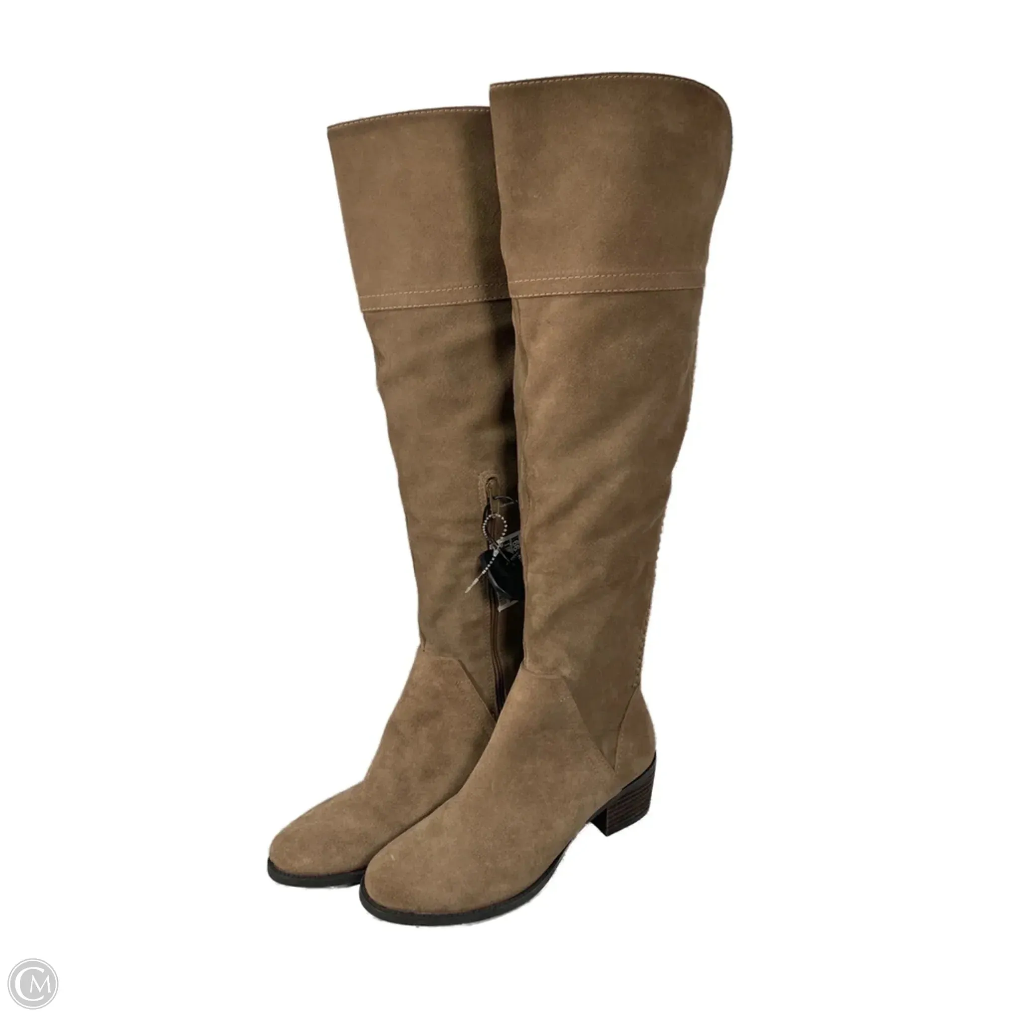 Boots Knee Flats By Vince Camuto In Brown, Size: 7.5 Sand Shade Premium Craft