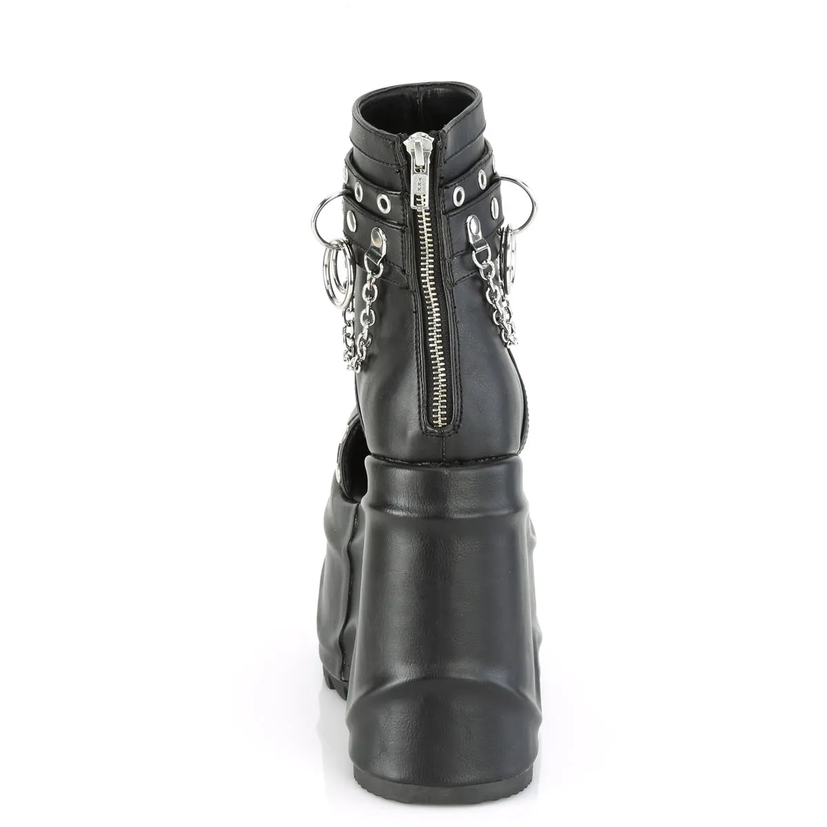 WAVE-22 DemoniaCult Black Vegan Leather Sexy Women's Sandals (Alternative Footwear)