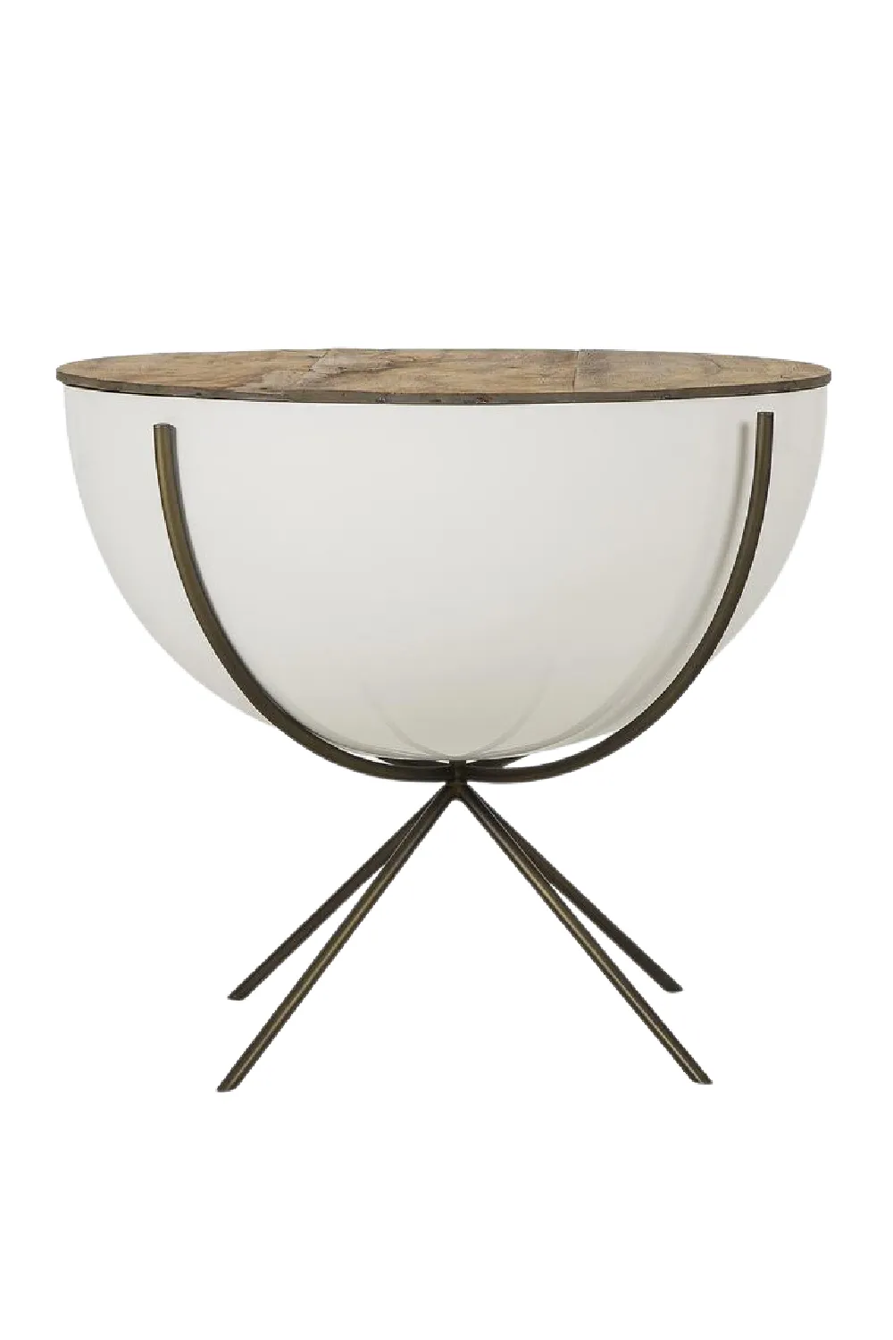 White Fiberglass Bowl Side Table | Andrew Martin Danica